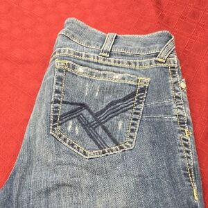 Ariat Blue Boot Cut Jeans with Vintage Distressing